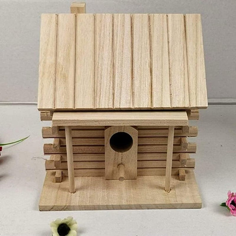 woobles Birdhouse, Wooden Hanging Bird House, Bird Breeding Nesting Box, Outdoor Nest Hut Garden Decorations for Wild Birds - Image 5